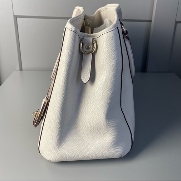 Coach MARGOT F37248 Colorblock Taupe Ivory Leather Carryall Shoulder Bag - Picture 3 of 7